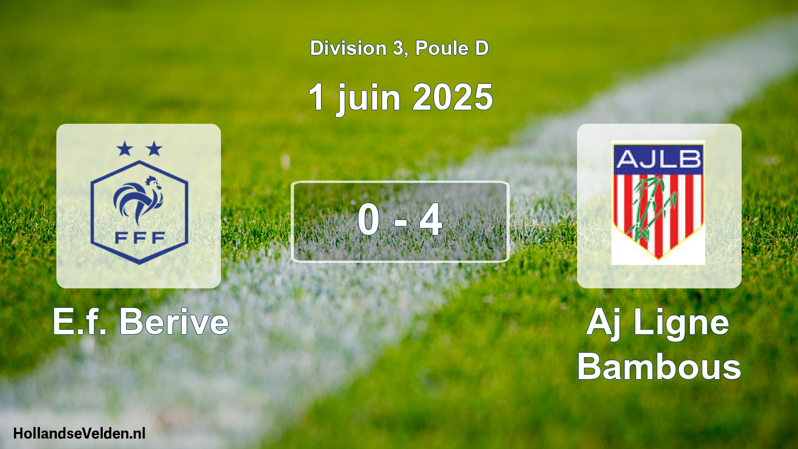 Match joué: E.f. Berive - Aj Ligne Bambous 0 - 4 (1 juin 2025)