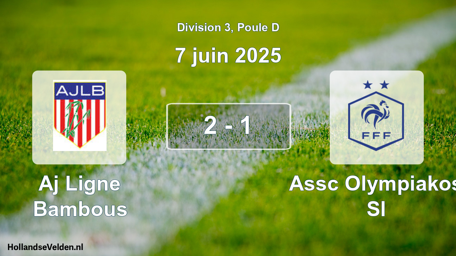 Match joué: Aj Ligne Bambous - Assc Olympiakos Sl 2 - 1 (7 juin 2025)