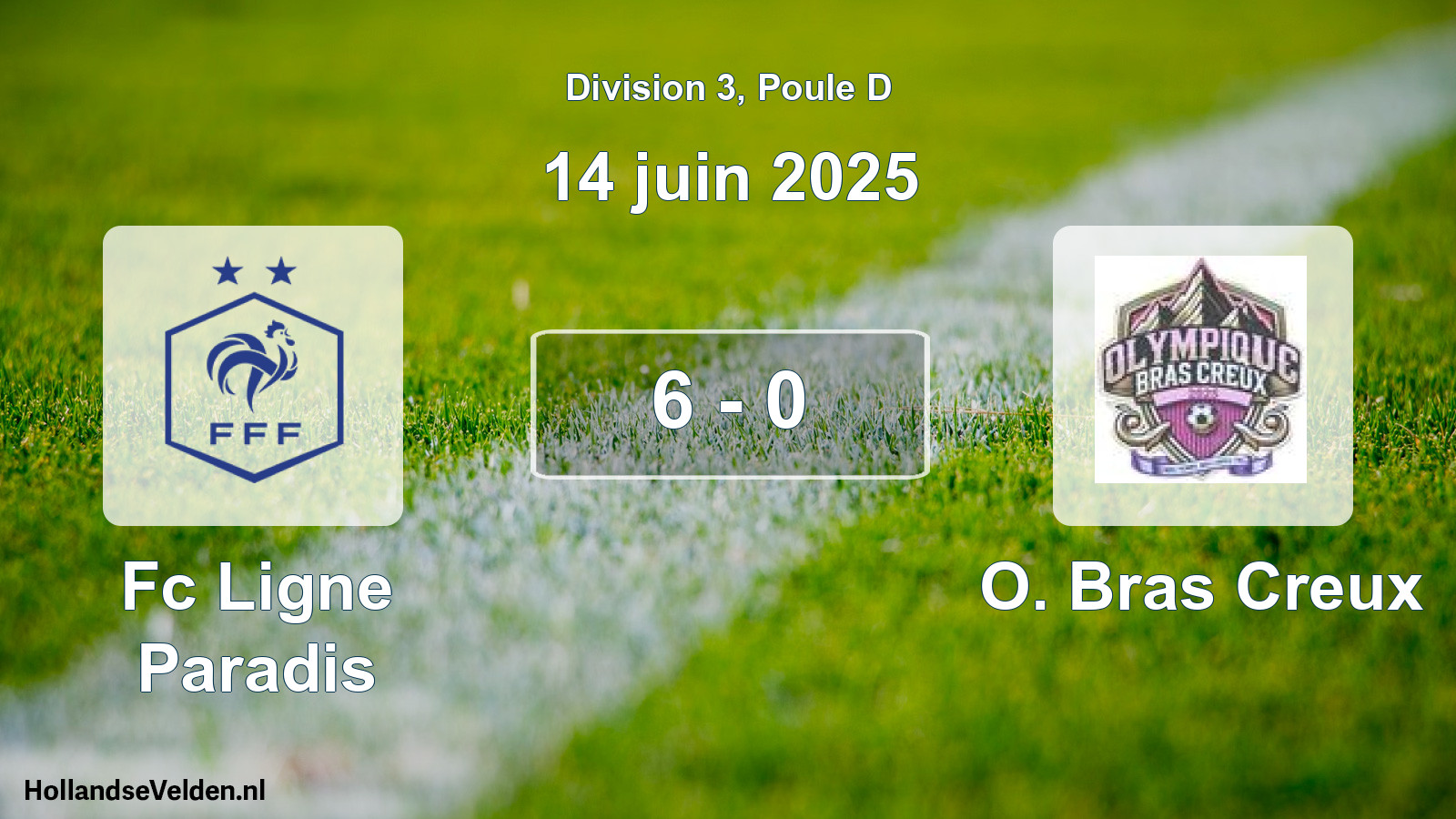 Total number of matches played: Fc Ligne Paradis - O. Bras Creux 6 - 0 (14 June 2025)