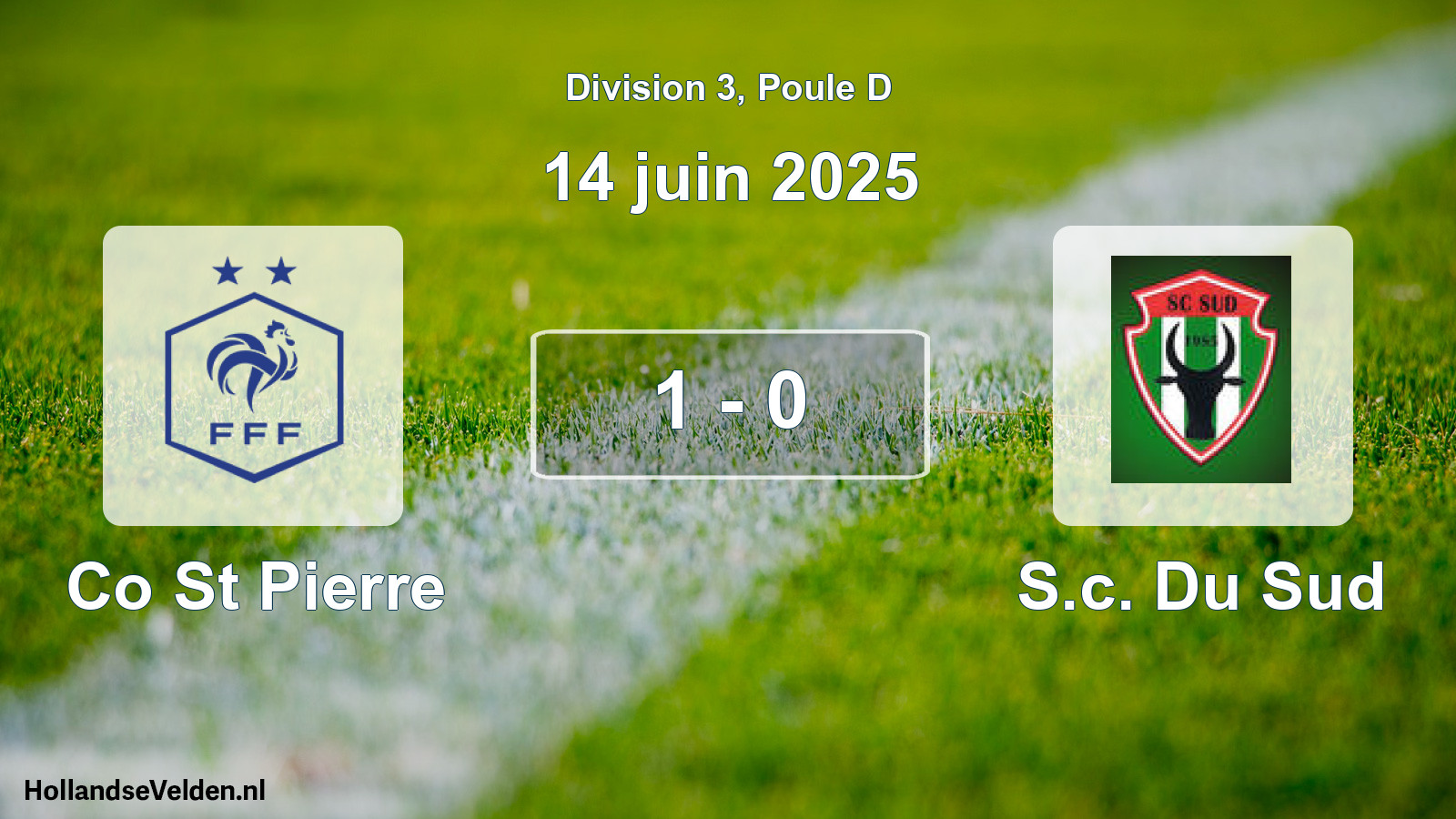 Match joué: Co St Pierre - S.c. Du Sud 1 - 0 (14 juin 2025)