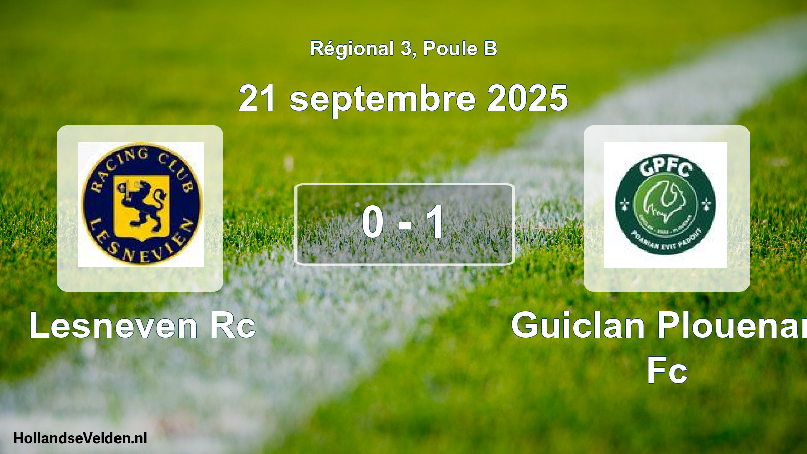 Total number of matches played: Lesneven Rc - Guiclan Plouenan Fc 0 - 1 (21 September 2025)