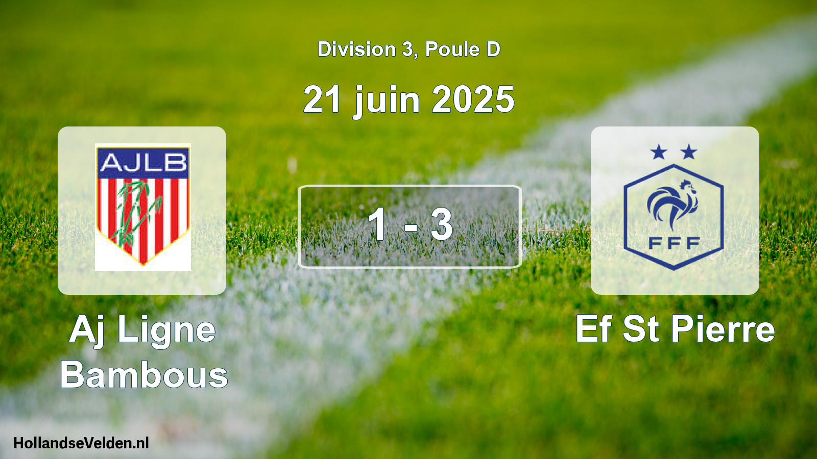 Match joué: Aj Ligne Bambous - Ef St Pierre 1 - 3 (21 juin 2025)