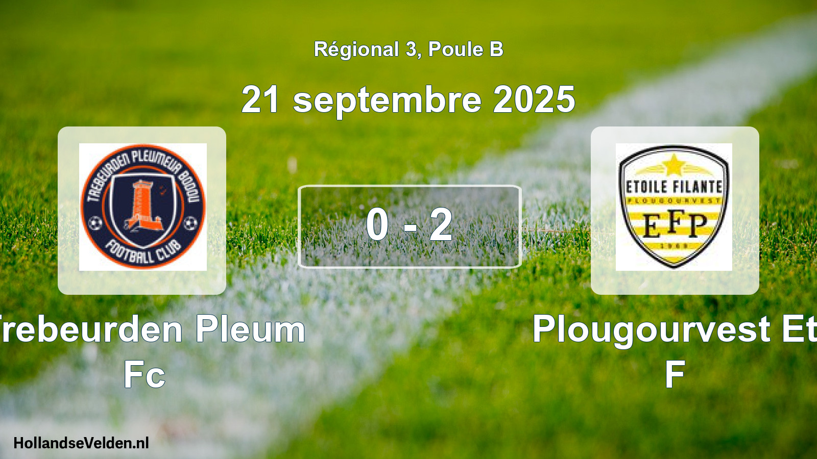 Gespeelde wedstrijd: Trebeurden Pleum Fc - Plougourvest Et F 0 - 2 (21 septembre 2025)