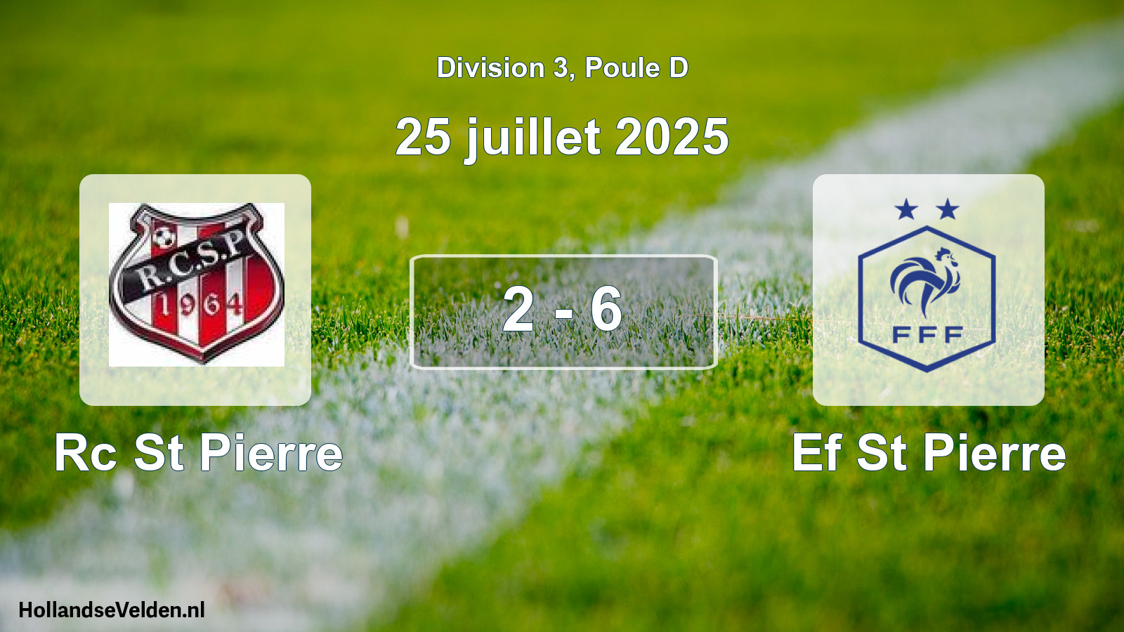 Match joué: Rc St Pierre - Ef St Pierre 2 - 6 (25 juillet 2025)