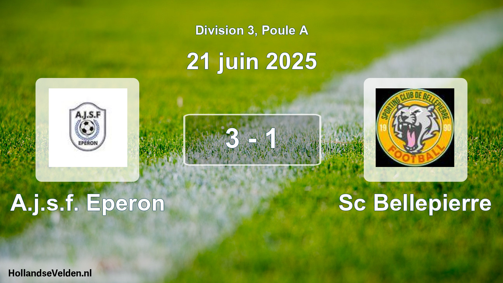 Match joué: A.j.s.f. Eperon - Sc Bellepierre 3 - 1 (21 juin 2025)