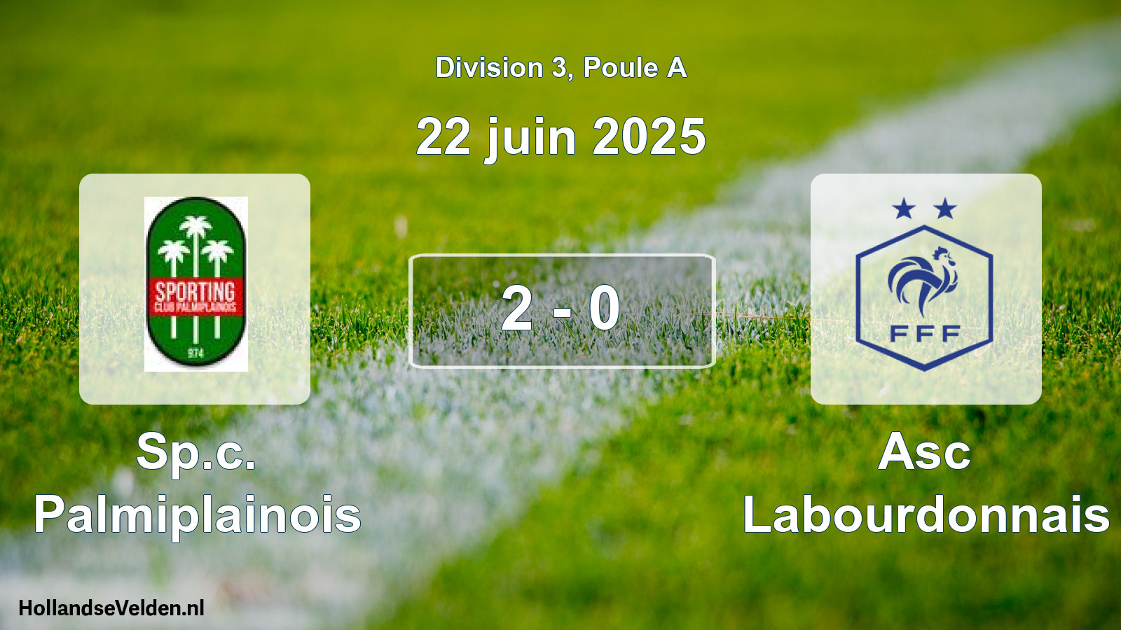 Match joué: Sp.c. Palmiplainois - Asc Labourdonnais 2 - 0 (22 juin 2025)