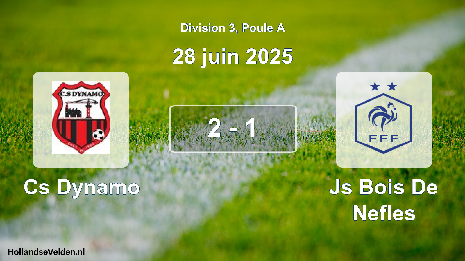 Match joué: Cs Dynamo - Js Bois De Nefles 2 - 1 (28 juin 2025)