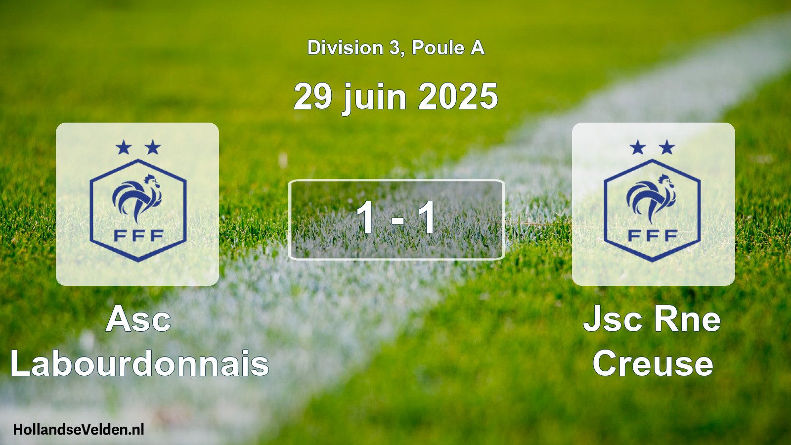 Total number of matches played: Asc Labourdonnais - Jsc Rne Creuse 1 - 1 (29 June 2025)