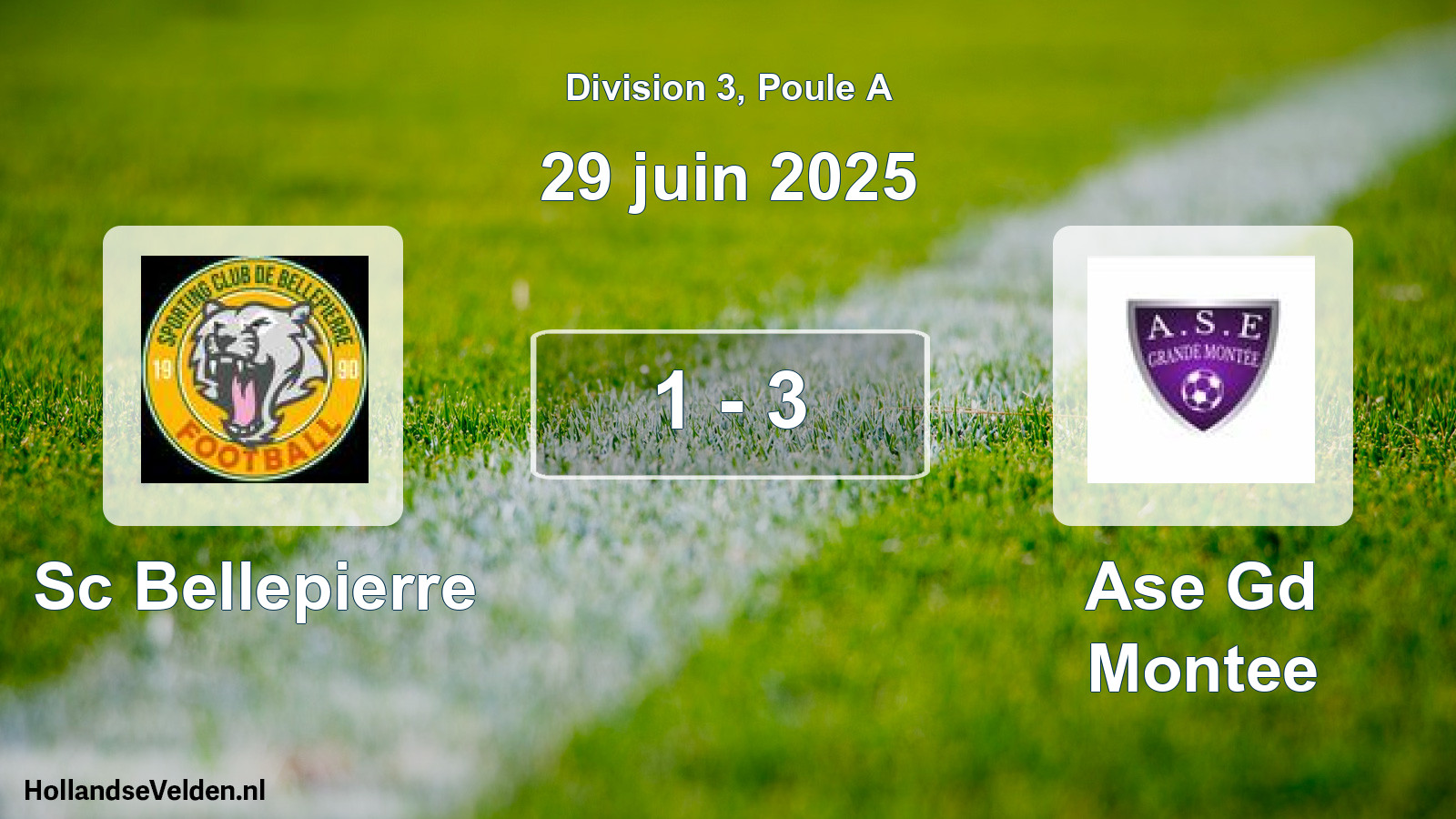 Total number of matches played: Sc Bellepierre - Ase Gd Montee 1 - 3 (29 June 2025)