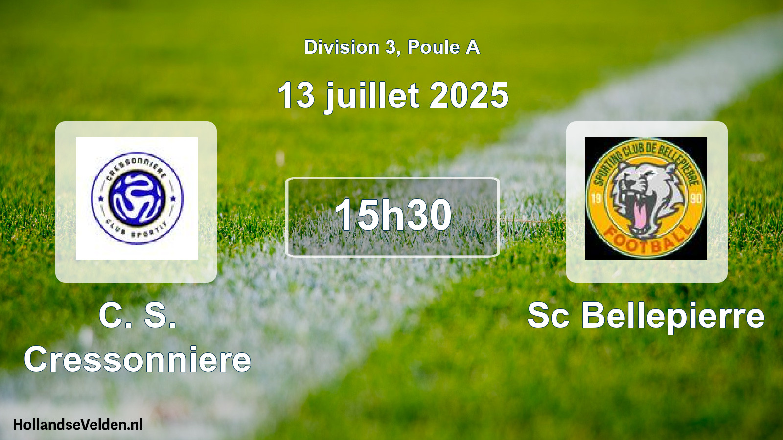 Match programmé: C. S. Cressonniere - Sc Bellepierre (13 juillet 2025)