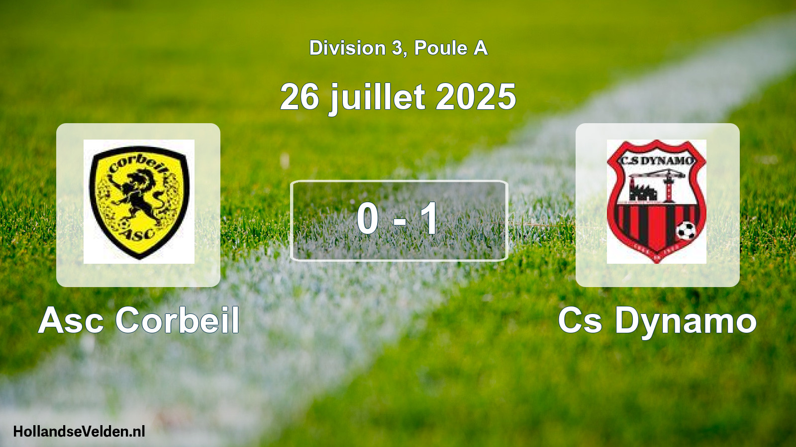 Total number of matches played: Asc Corbeil - Cs Dynamo 0 - 1 (26 July 2025)