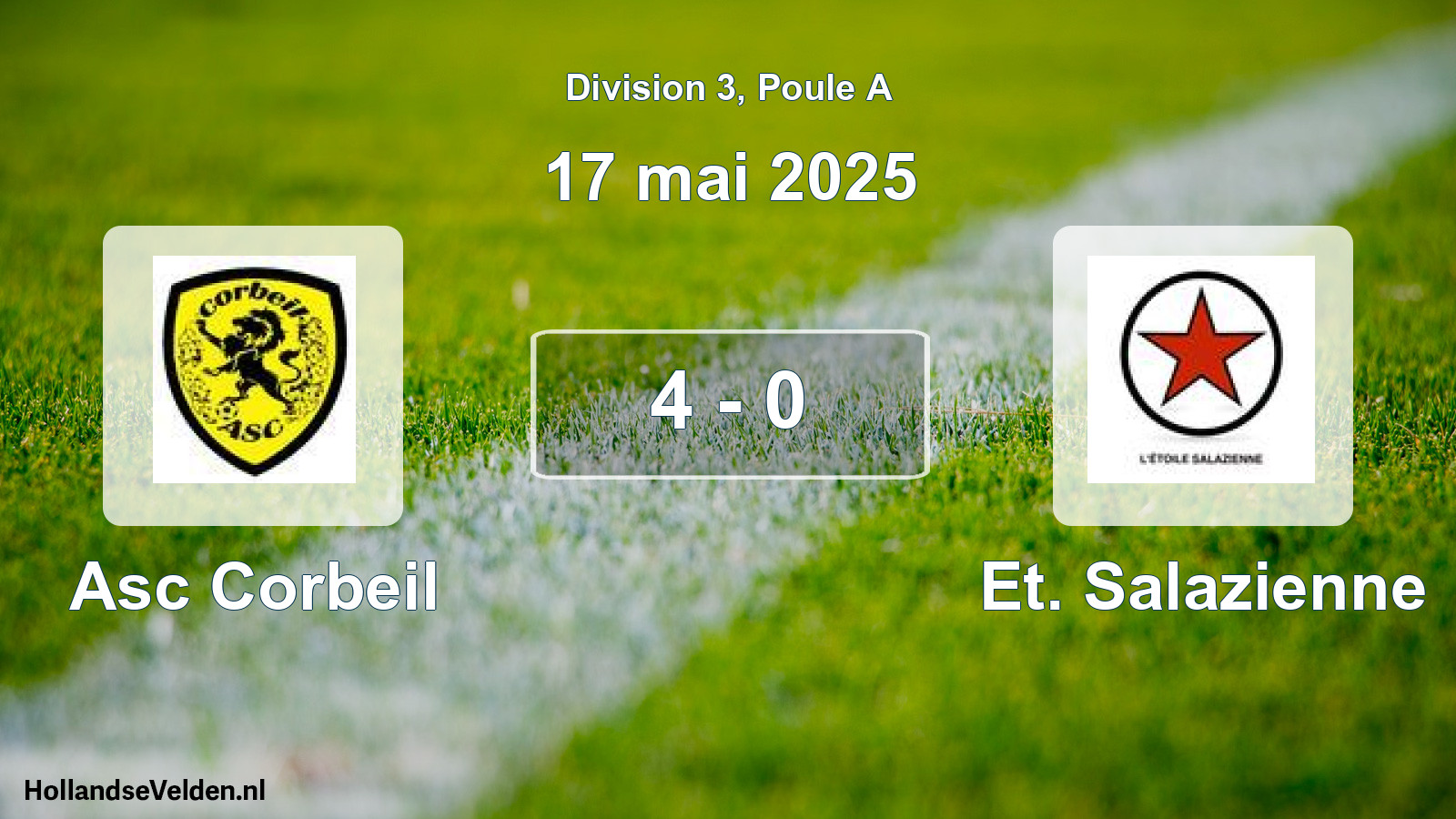 Gespeelde wedstrijd: Asc Corbeil - Et. Salazienne 4 - 0 (17 mei 2025)