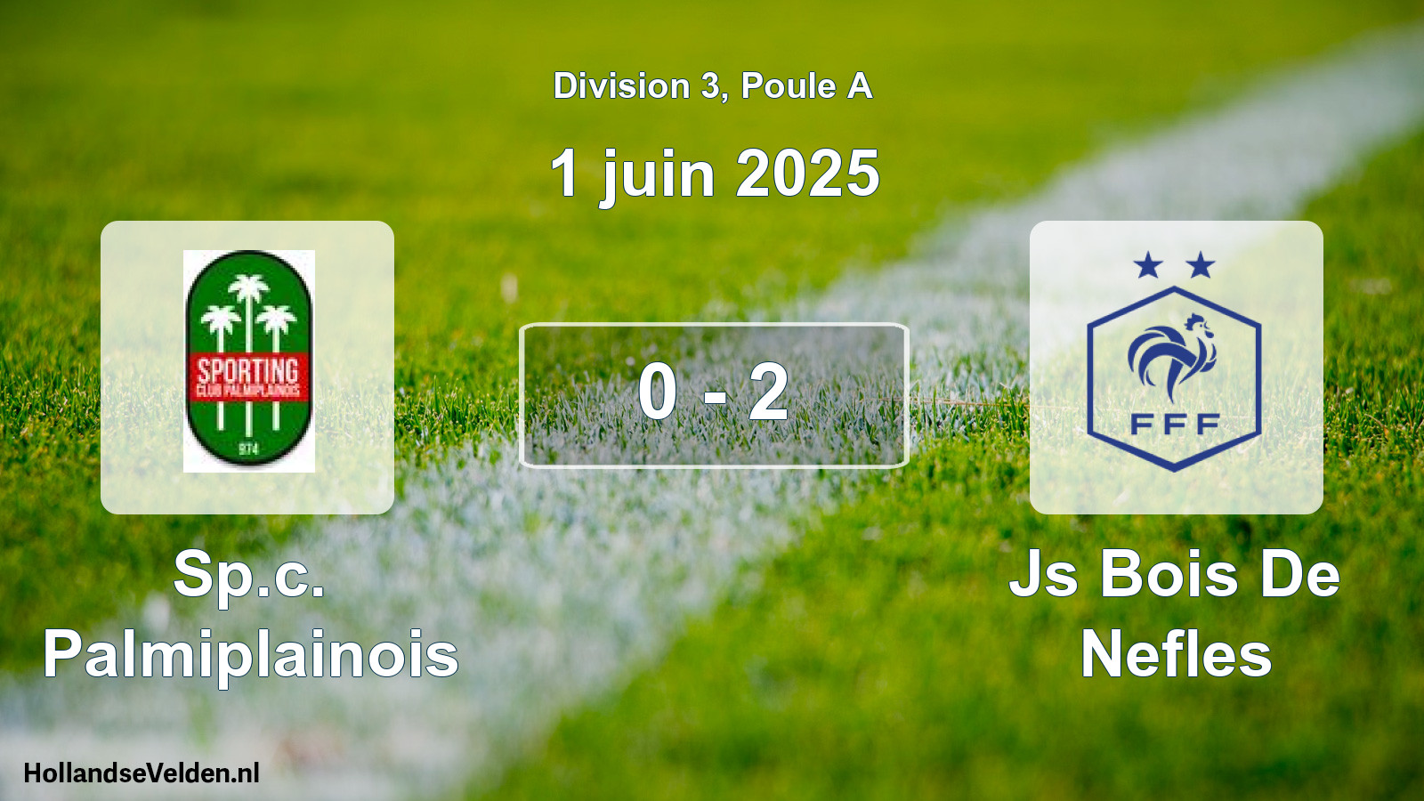 Match joué: Sp.c. Palmiplainois - Js Bois De Nefles 0 - 2 (1 juin 2025)