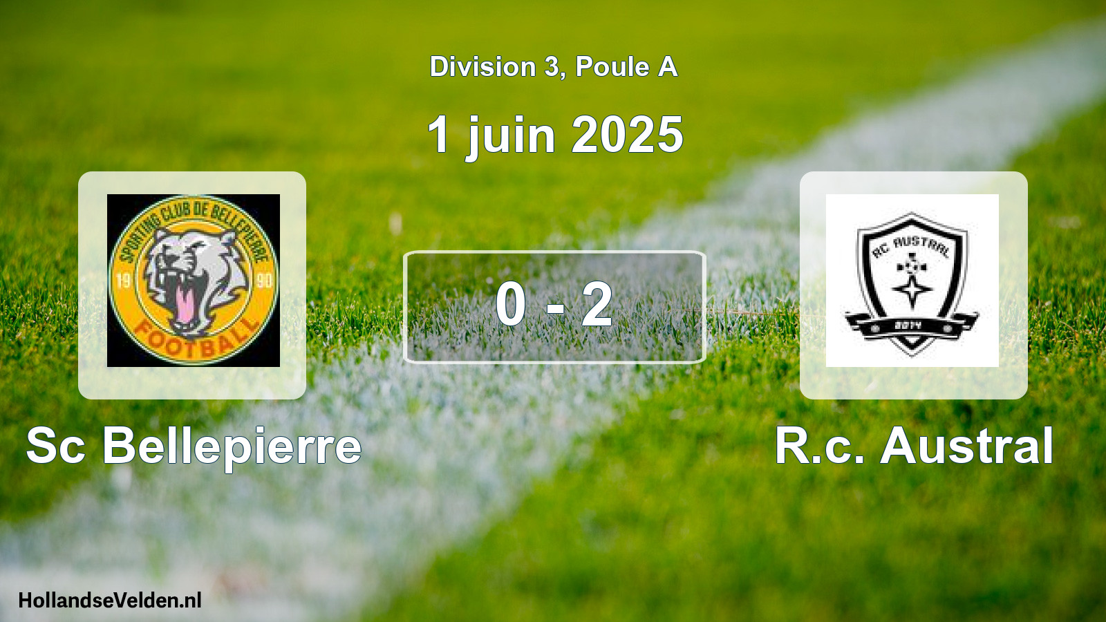 Match joué: Sc Bellepierre - R.c. Austral 0 - 2 (1 juin 2025)