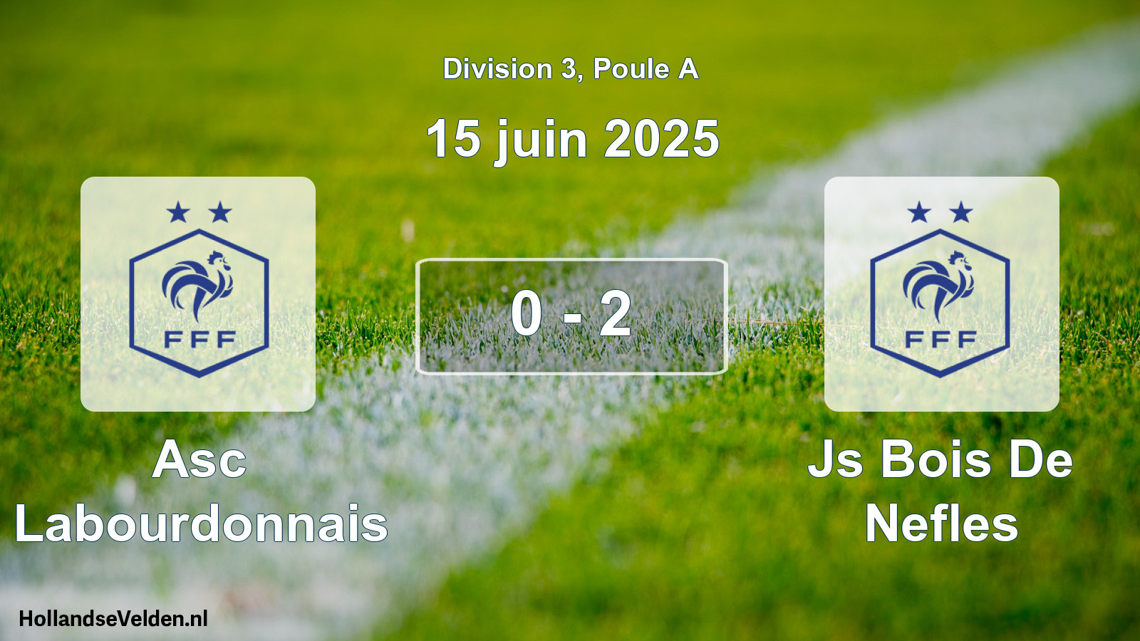 Gespeelde wedstrijd: Asc Labourdonnais - Js Bois De Nefles 0 - 2 (15 juni 2025)