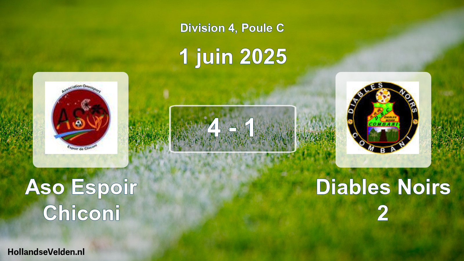 Total number of matches played: Aso Espoir Chiconi - Diables Noirs 2 4 - 1 (1 June 2025)