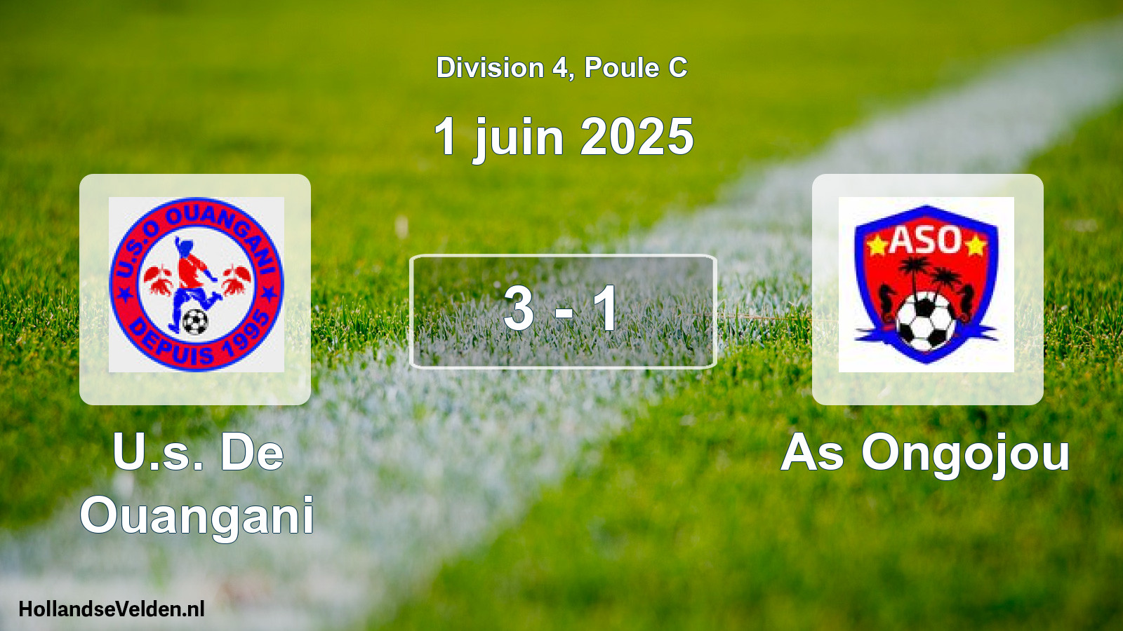 Match joué: U.s. De Ouangani - As Ongojou 3 - 1 (1 juin 2025)