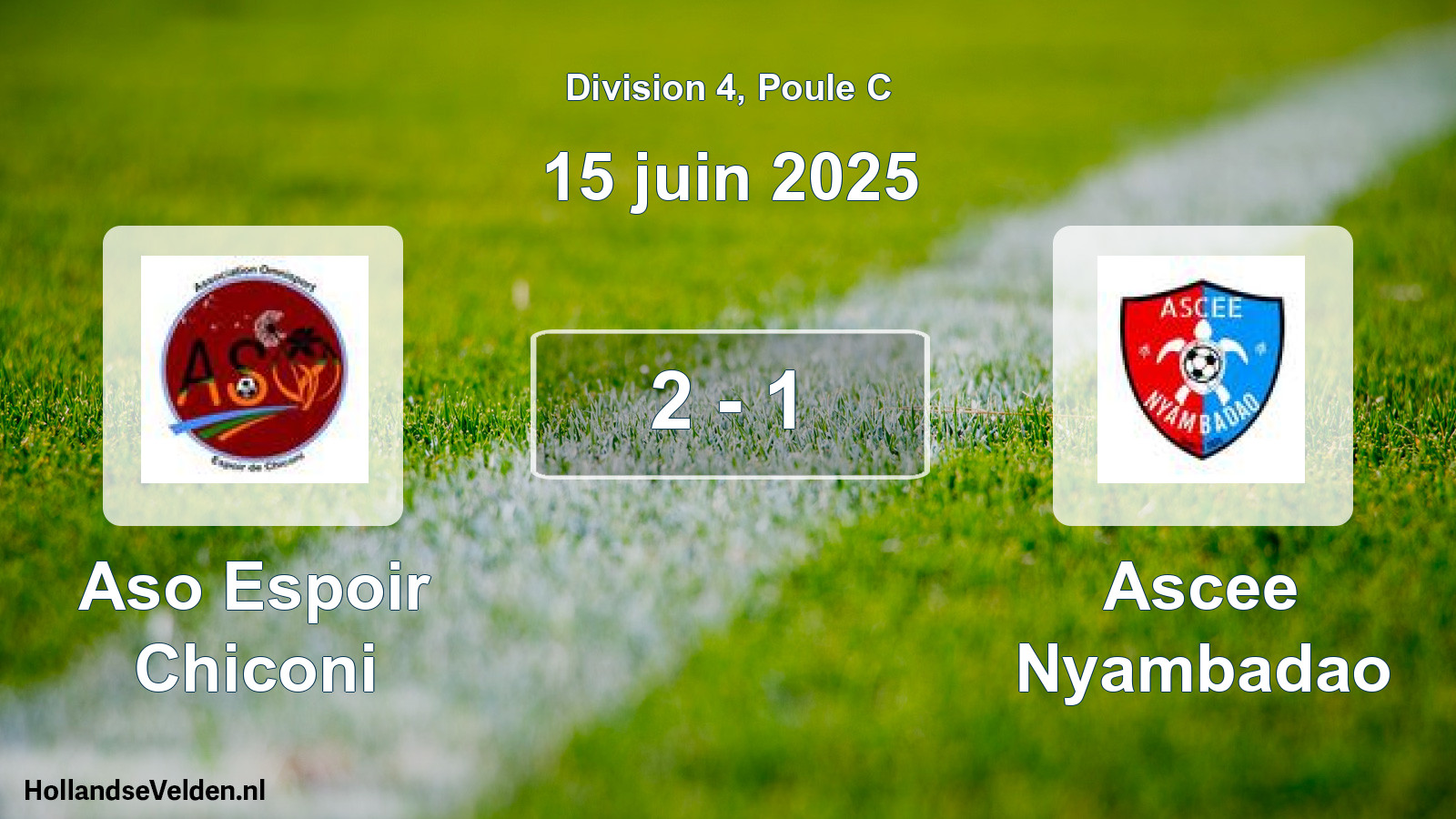 Match joué: Aso Espoir Chiconi - Ascee Nyambadao 2 - 1 (15 juin 2025)