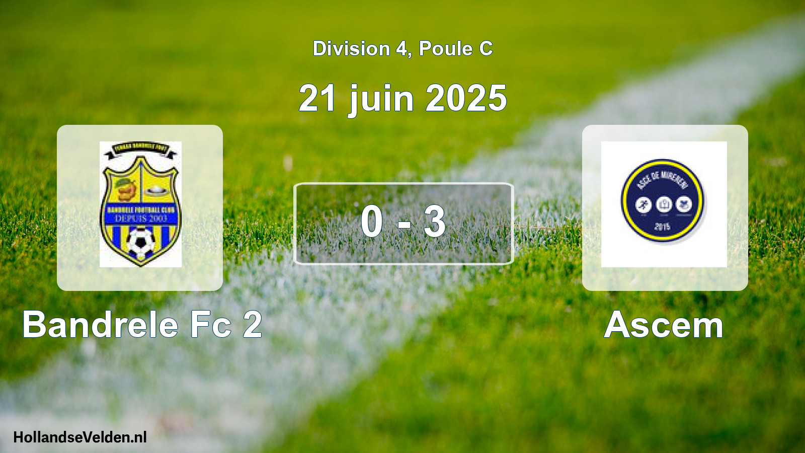 Match joué: Bandrele Fc 2 - Ascem 0 - 3 (21 juin 2025)