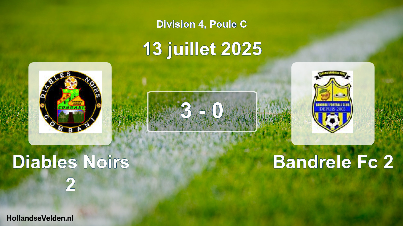 Match joué: Diables Noirs 2 - Bandrele Fc 2 3 - 0 (13 juillet 2025)