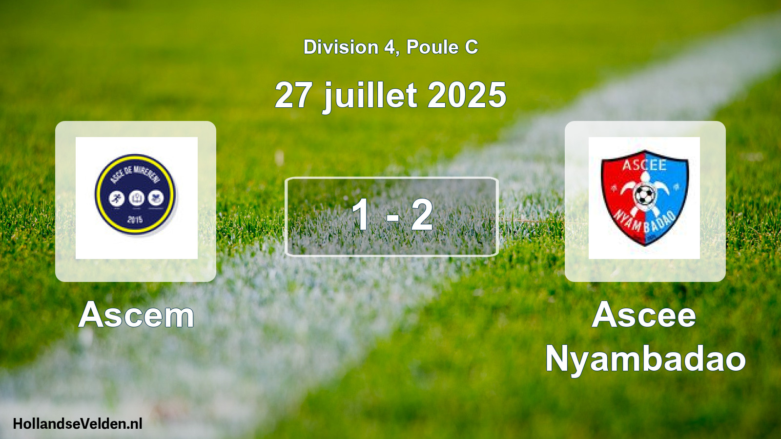 Match joué: Ascem - Ascee Nyambadao 1 - 2 (27 juillet 2025)
