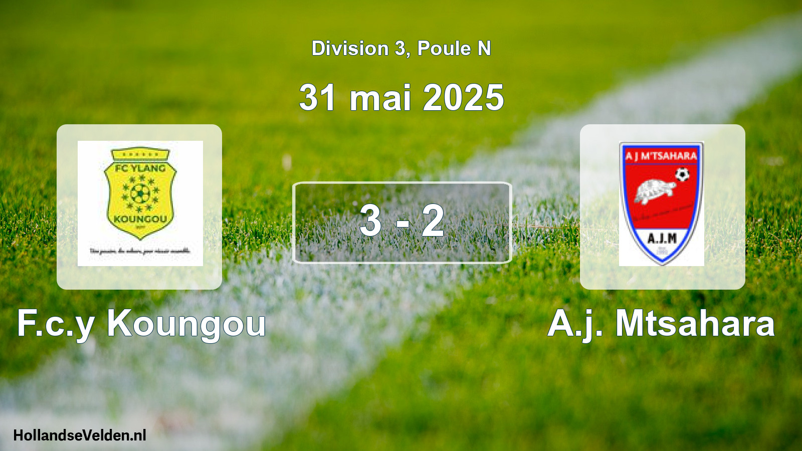 Total number of matches played: F.c.y Koungou - A.j. Mtsahara 3 - 2 (31 May 2025)
