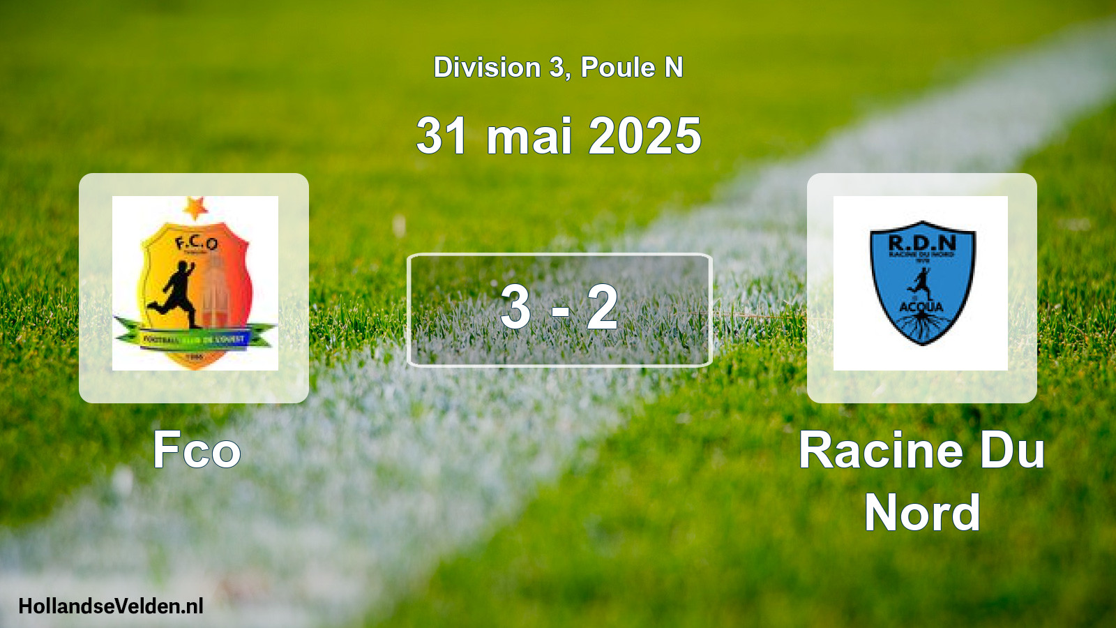 Total number of matches played: Fco - Racine Du Nord 3 - 2 (31 May 2025)