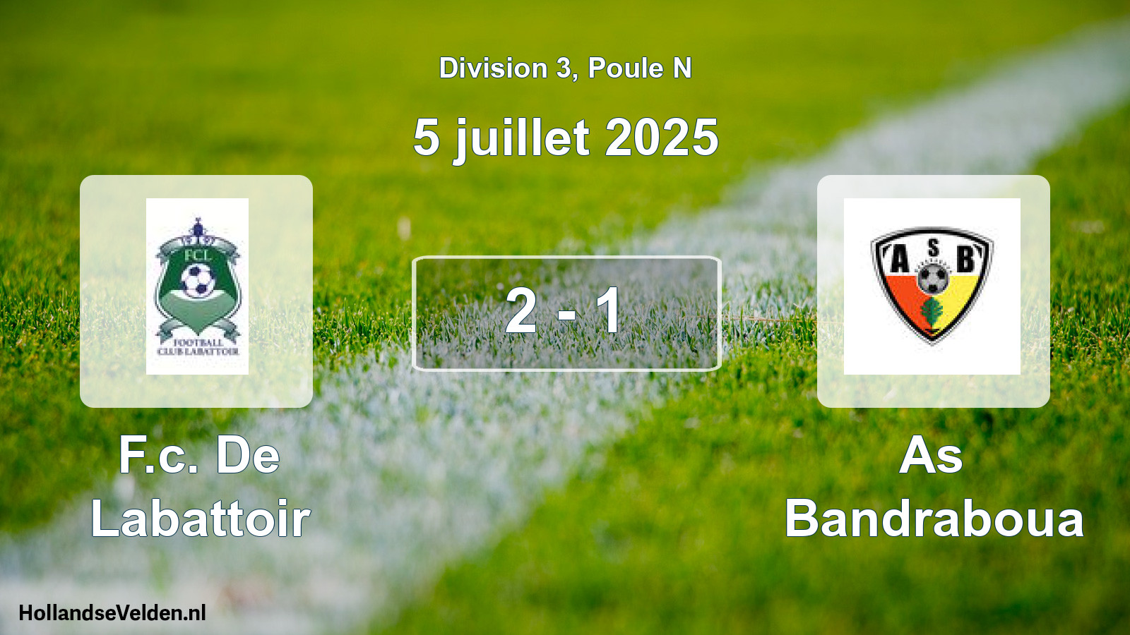 Match joué: F.c. De Labattoir - As Bandraboua 2 - 1 (5 juillet 2025)