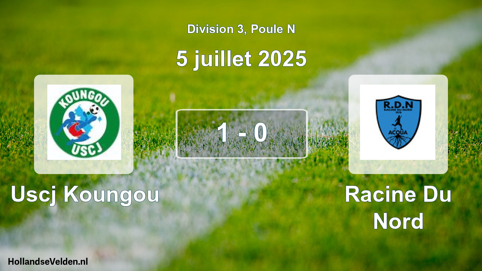 Total number of matches played: Uscj Koungou - Racine Du Nord 1 - 0 (5 July 2025)