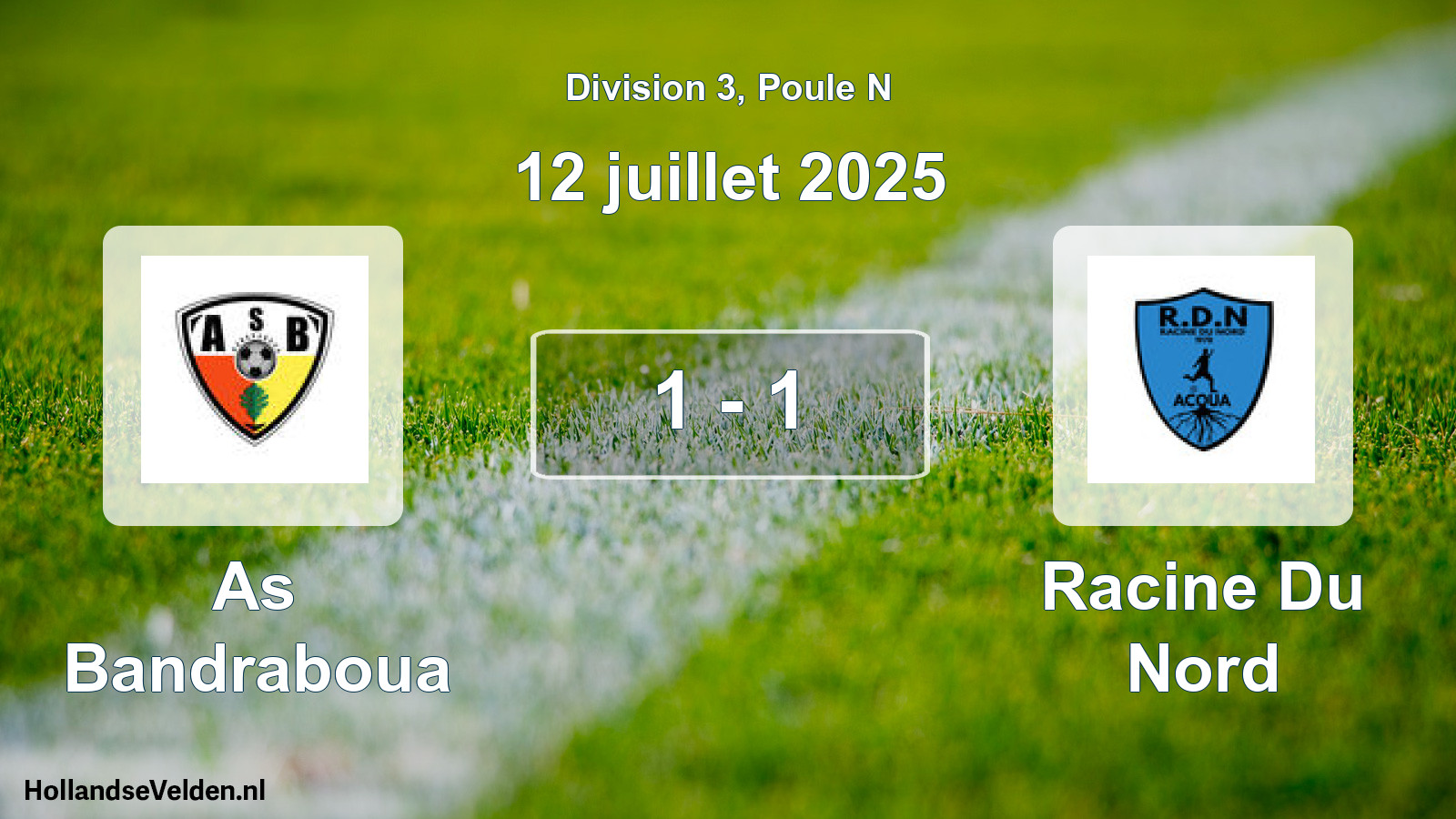 Total number of matches played: As Bandraboua - Racine Du Nord 1 - 1 (12 July 2025)