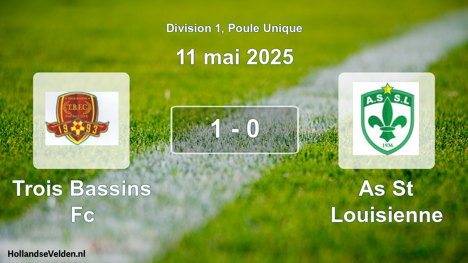 Gespeelde wedstrijd: Trois Bassins Fc - As St Louisienne 1 - 0 (11 mei 2025)