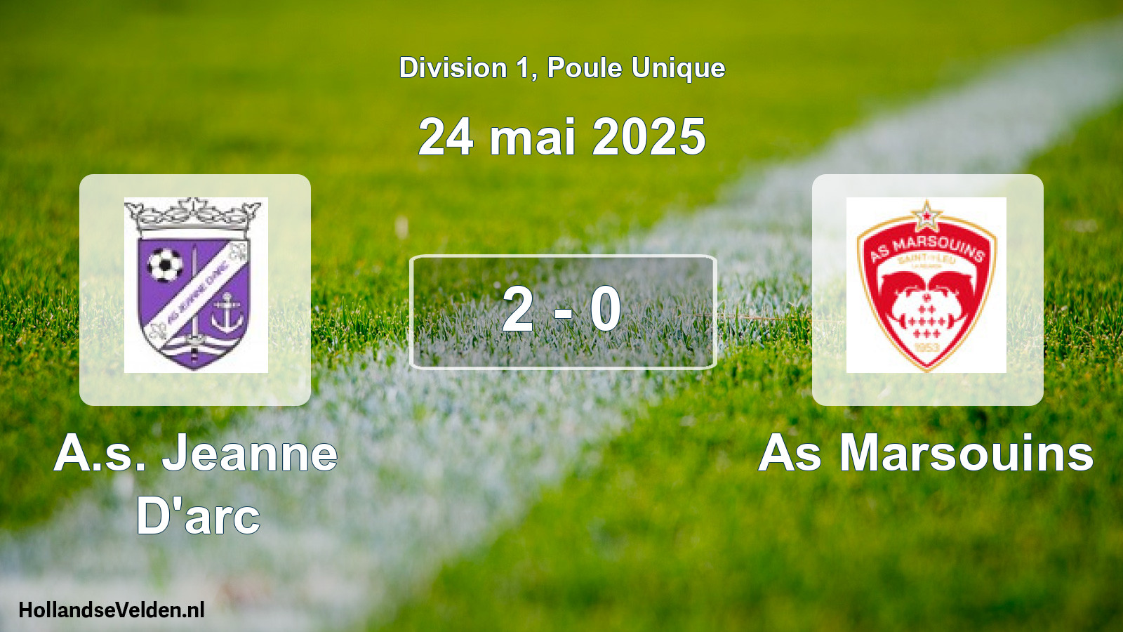 Match joué: A.s. Jeanne D'arc - As Marsouins 2 - 0 (24 mai 2025)