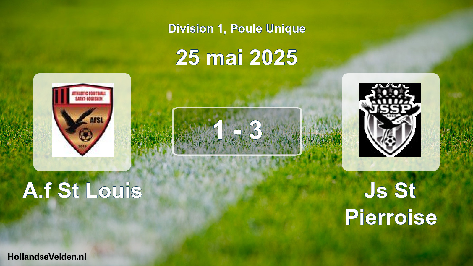 Gespeelde wedstrijd: A.f St Louis - Js St Pierroise 1 - 3 (25 mei 2025)