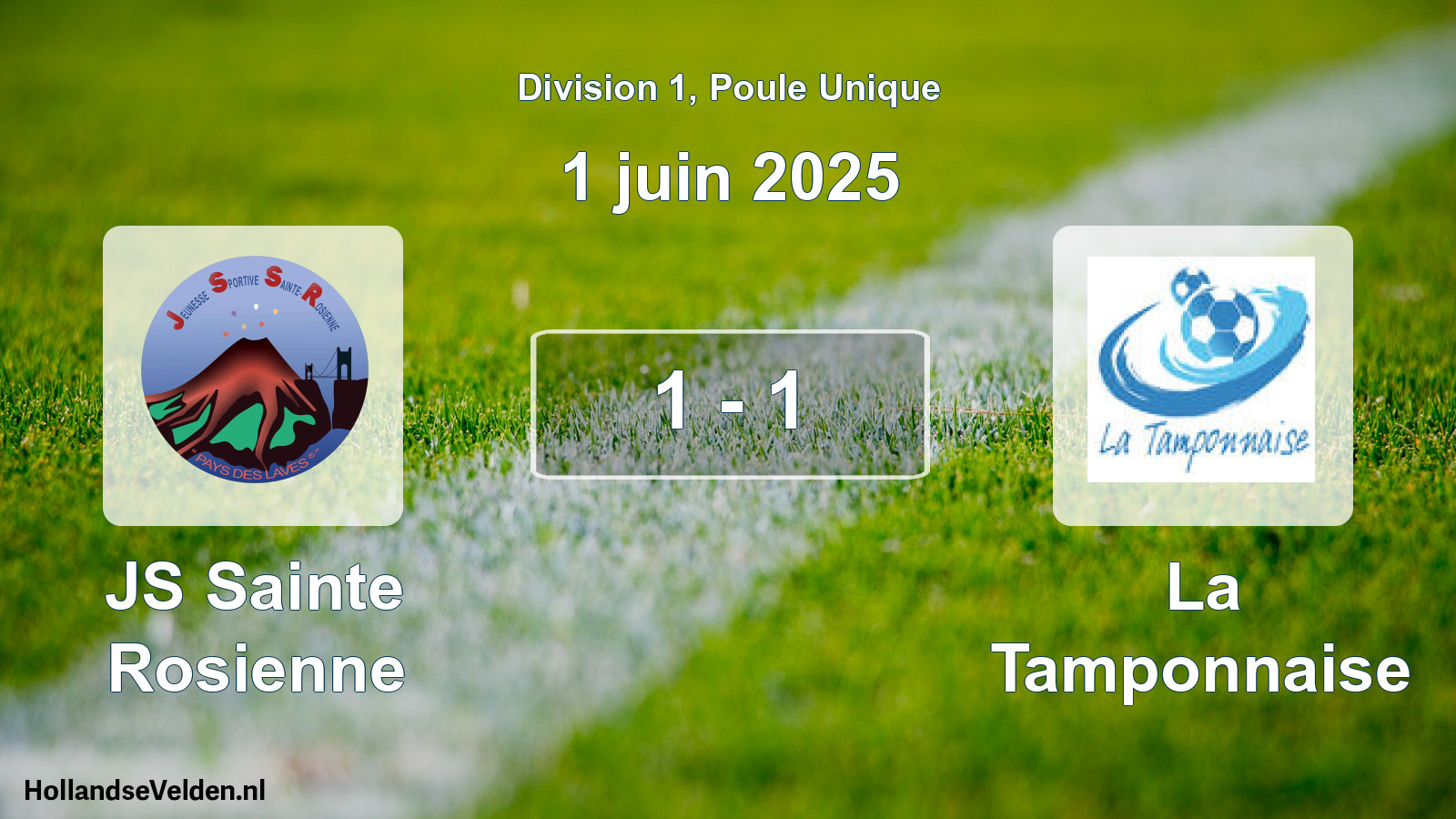 Gespeelde wedstrijd: JS Sainte Rosienne - La Tamponnaise 1 - 1 (1 juni 2025)
