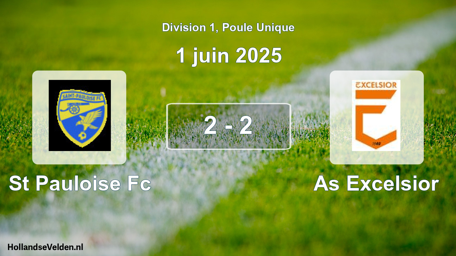 Gespeelde wedstrijd: St Pauloise Fc - As Excelsior 2 - 2 (1 juni 2025)