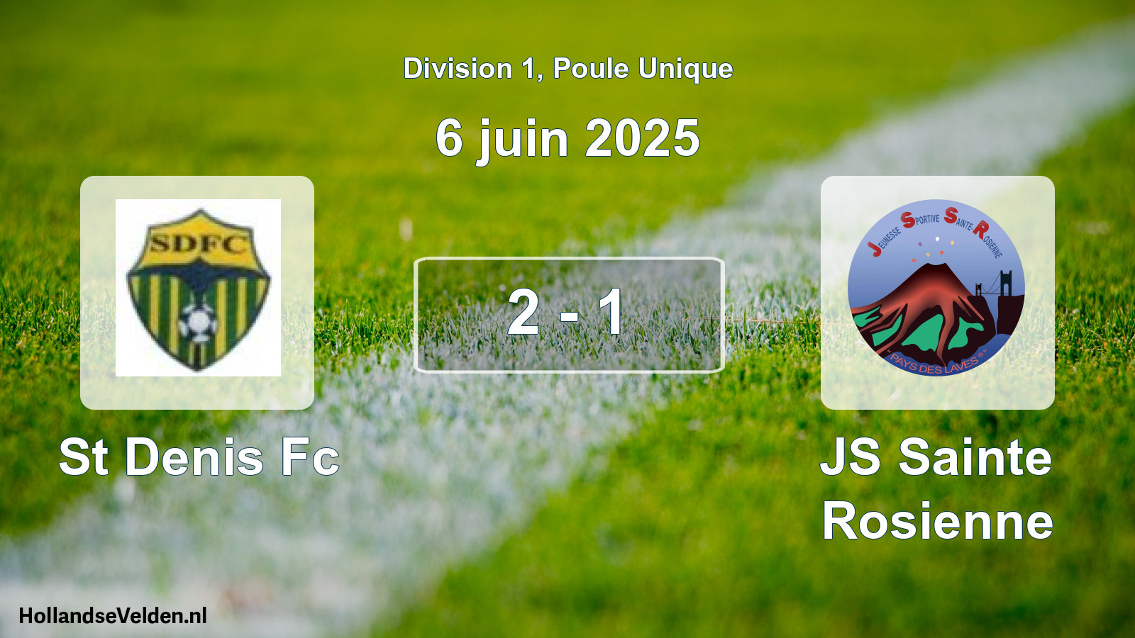 Match joué: St Denis Fc - JS Sainte Rosienne 2 - 1 (6 juin 2025)