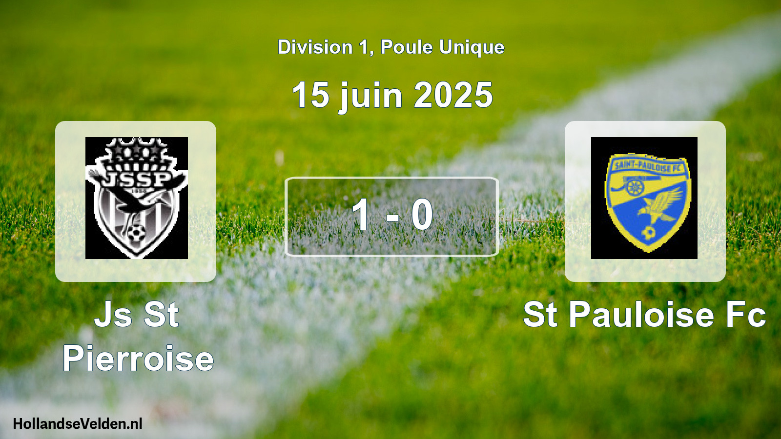 Match joué: Js St Pierroise - St Pauloise Fc 1 - 0 (15 juin 2025)