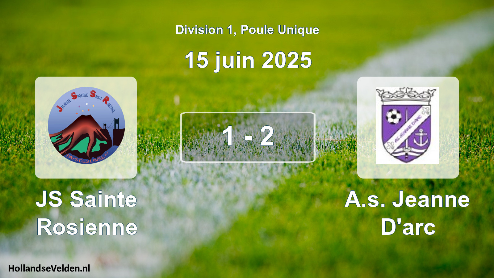 Match joué: JS Sainte Rosienne - A.s. Jeanne D'arc 1 - 2 (15 juin 2025)