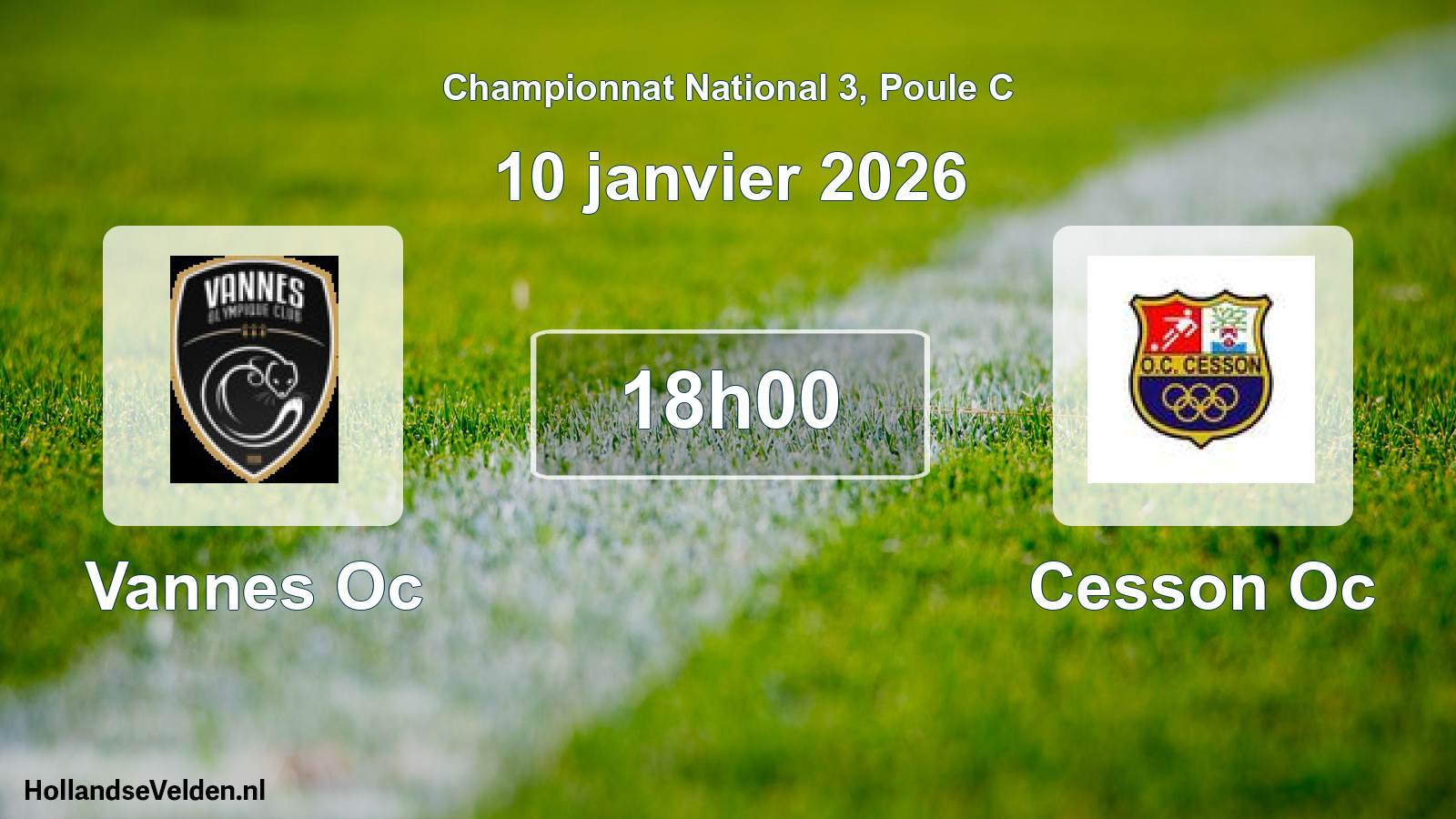 Scheduled Match: Vannes Oc - Cesson Oc (10 January 2026)