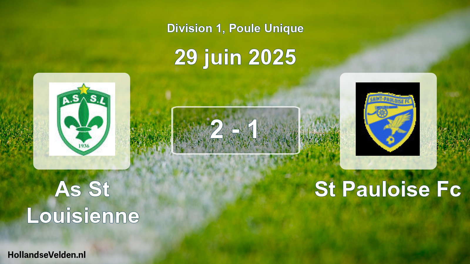 Gespeelde wedstrijd: As St Louisienne - St Pauloise Fc 2 - 1 (29 juni 2025)