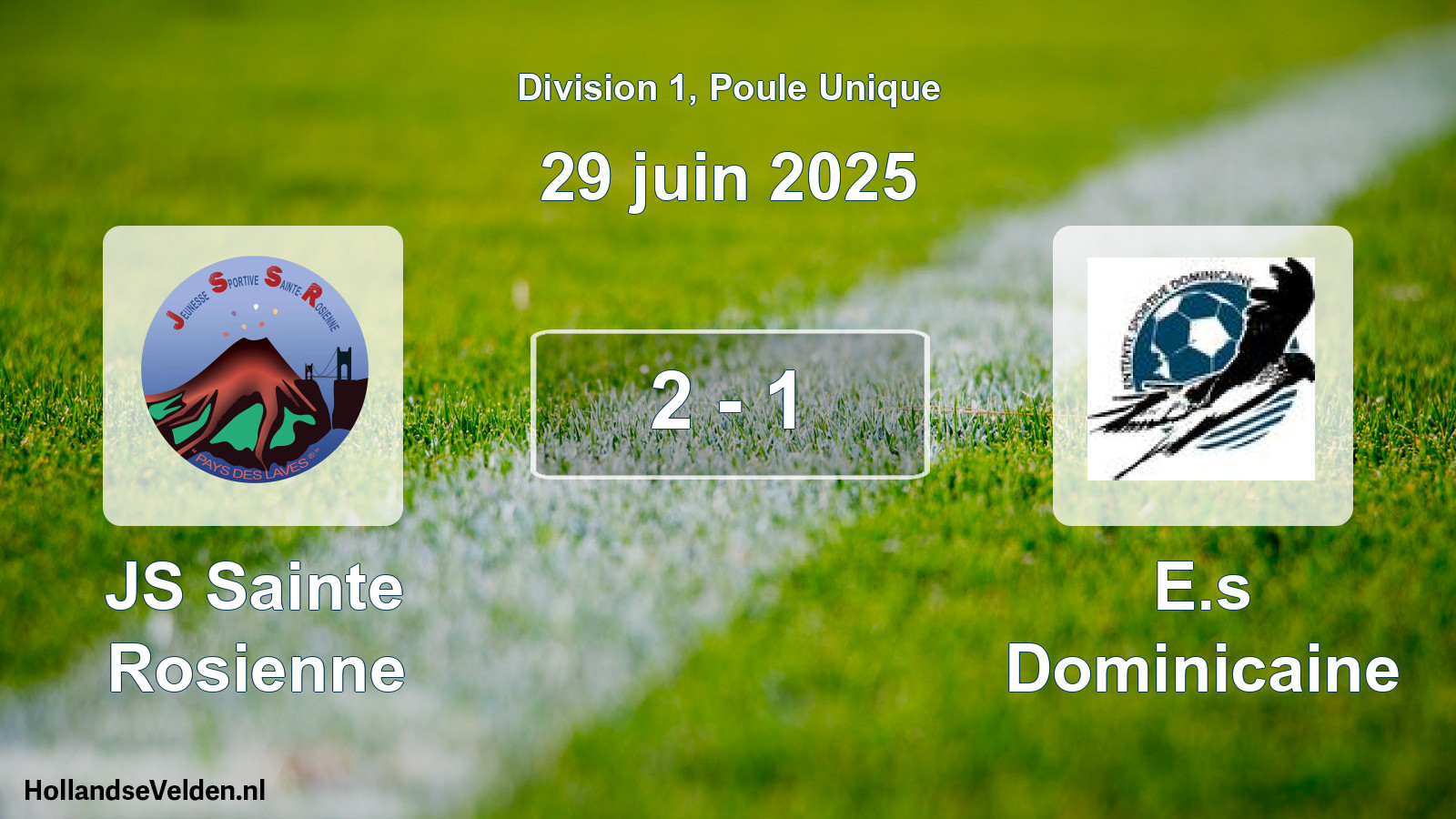 Gespeelde wedstrijd: JS Sainte Rosienne - E.s Dominicaine 2 - 1 (29 juni 2025)
