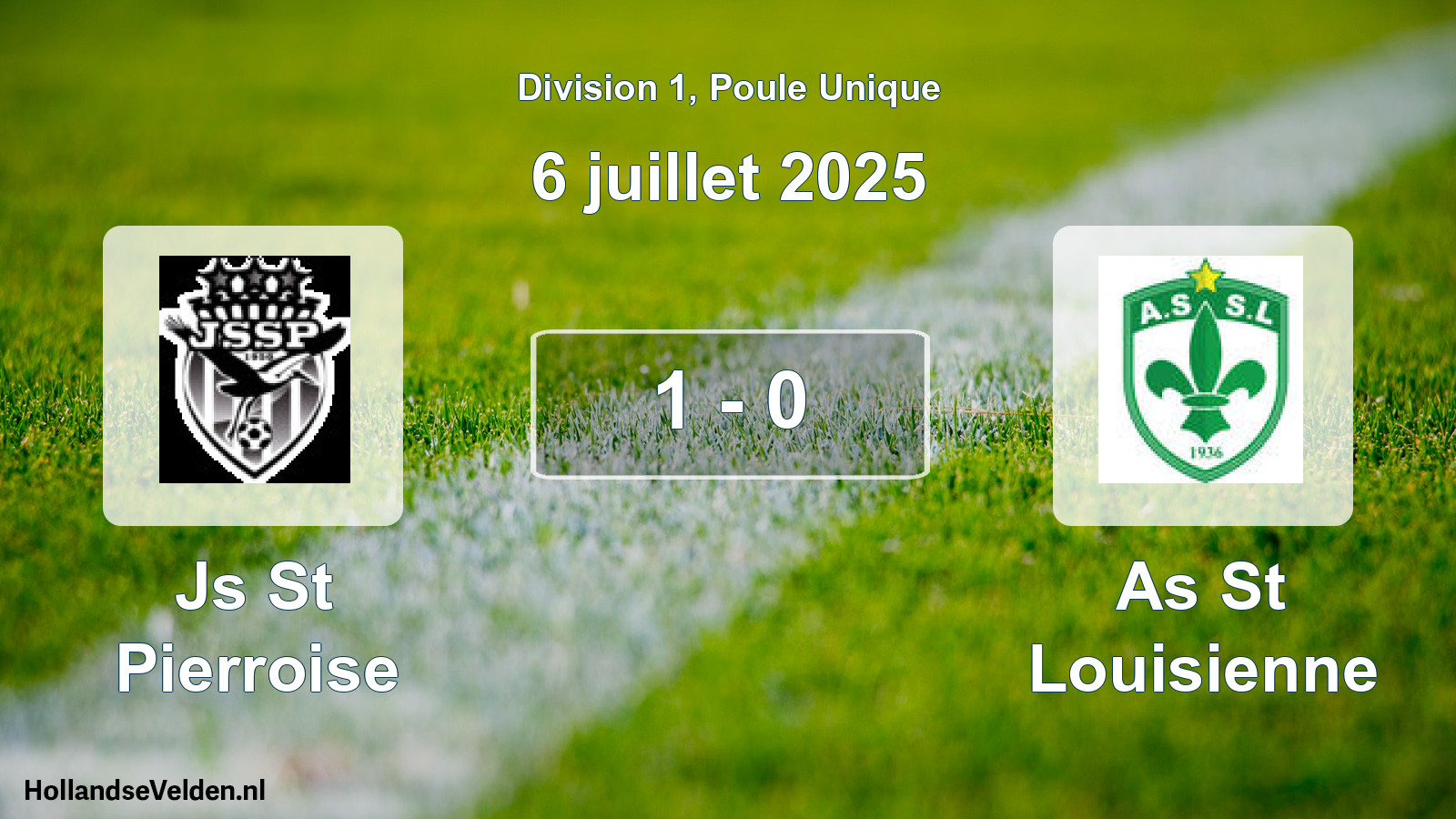 Gespeelde wedstrijd: Js St Pierroise - As St Louisienne 1 - 0 (6 juli 2025)