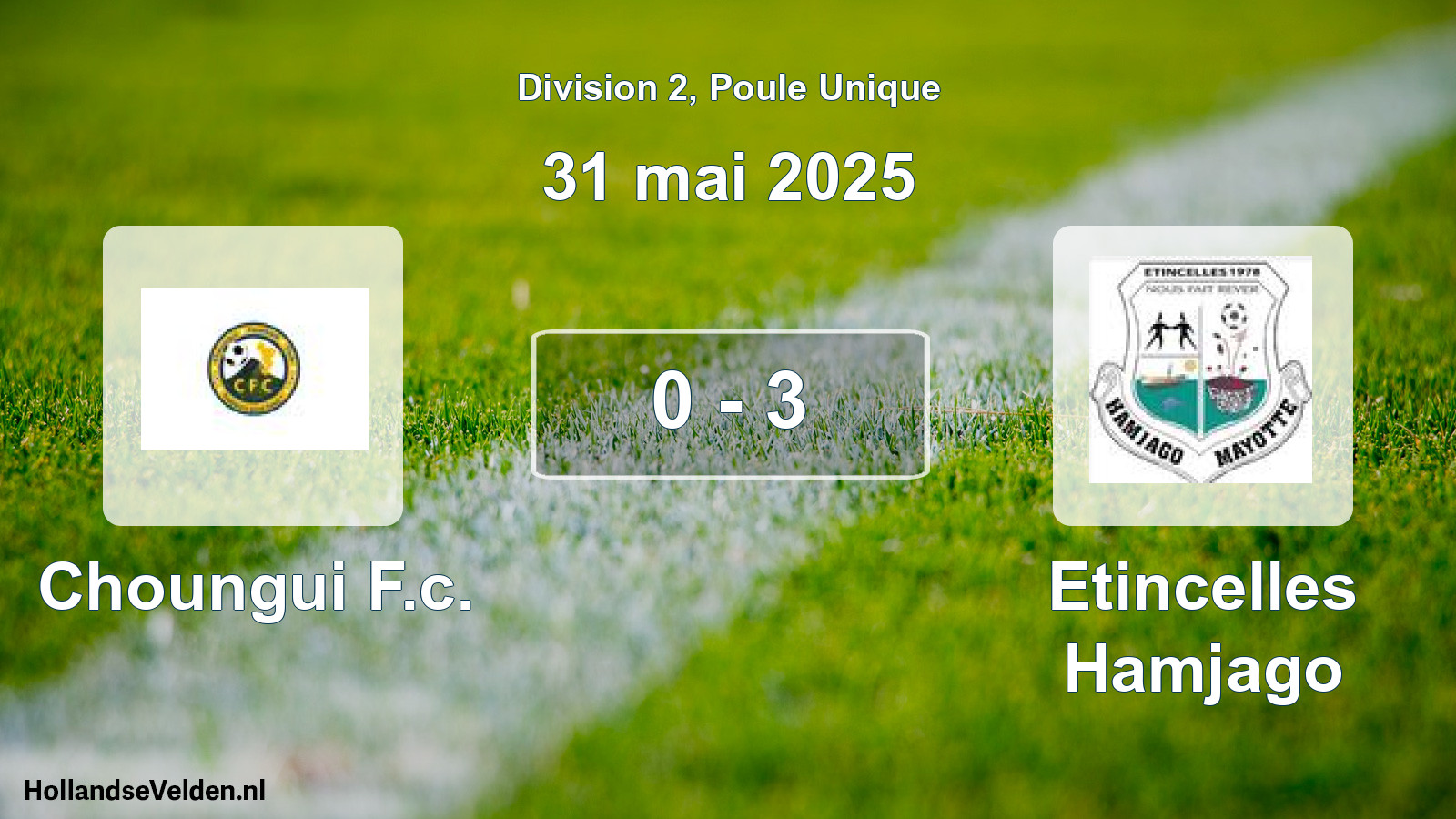 Total number of matches played: Choungui F.c. - Etincelles Hamjago 0 - 3 (31 May 2025)