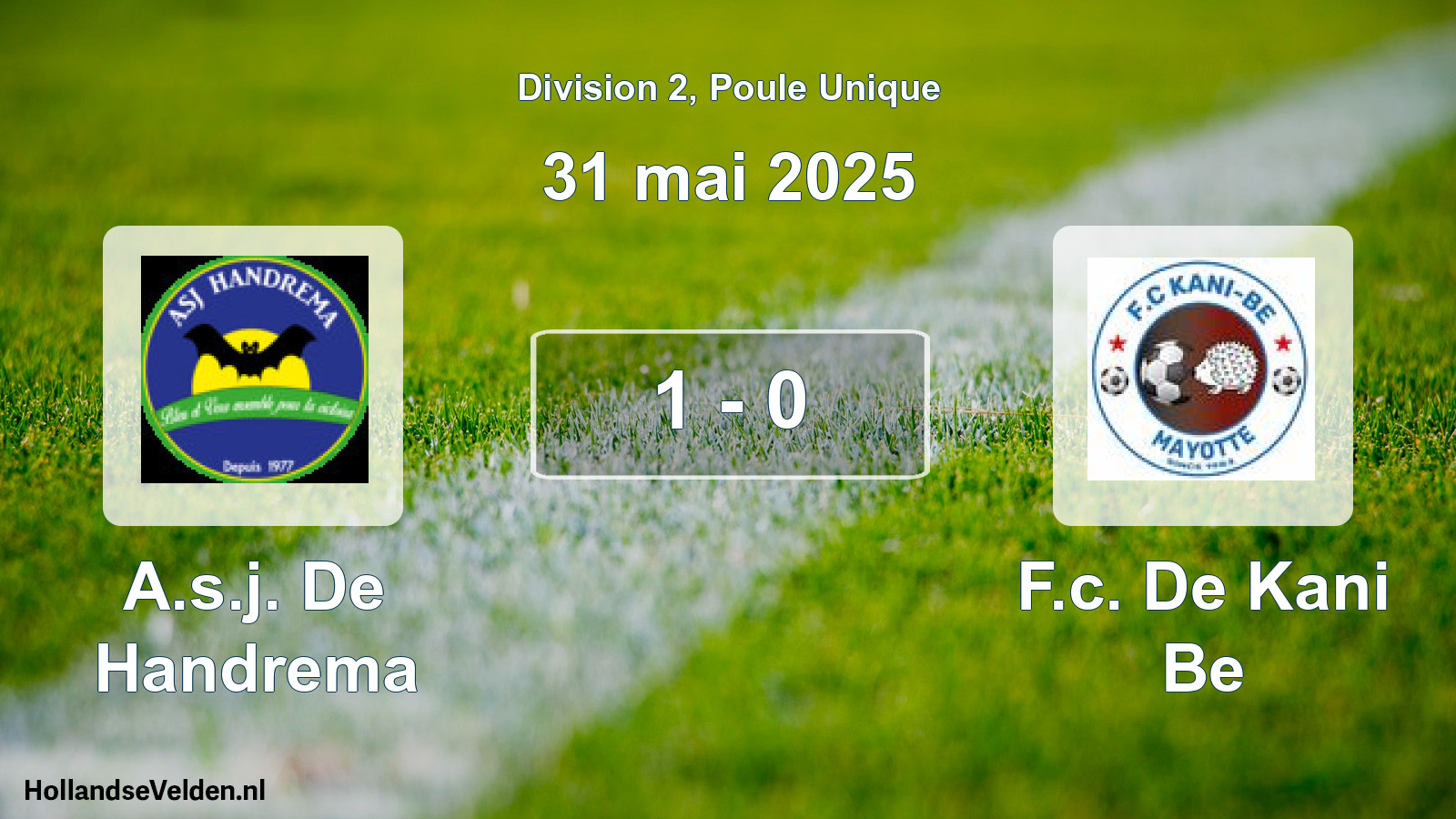 Total number of matches played: A.s.j. De Handrema - F.c. De Kani Be 1 - 0 (31 May 2025)