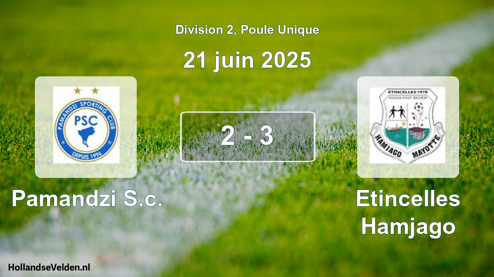 Total number of matches played: Pamandzi S.c. - Etincelles Hamjago 2 - 3 (21 June 2025)
