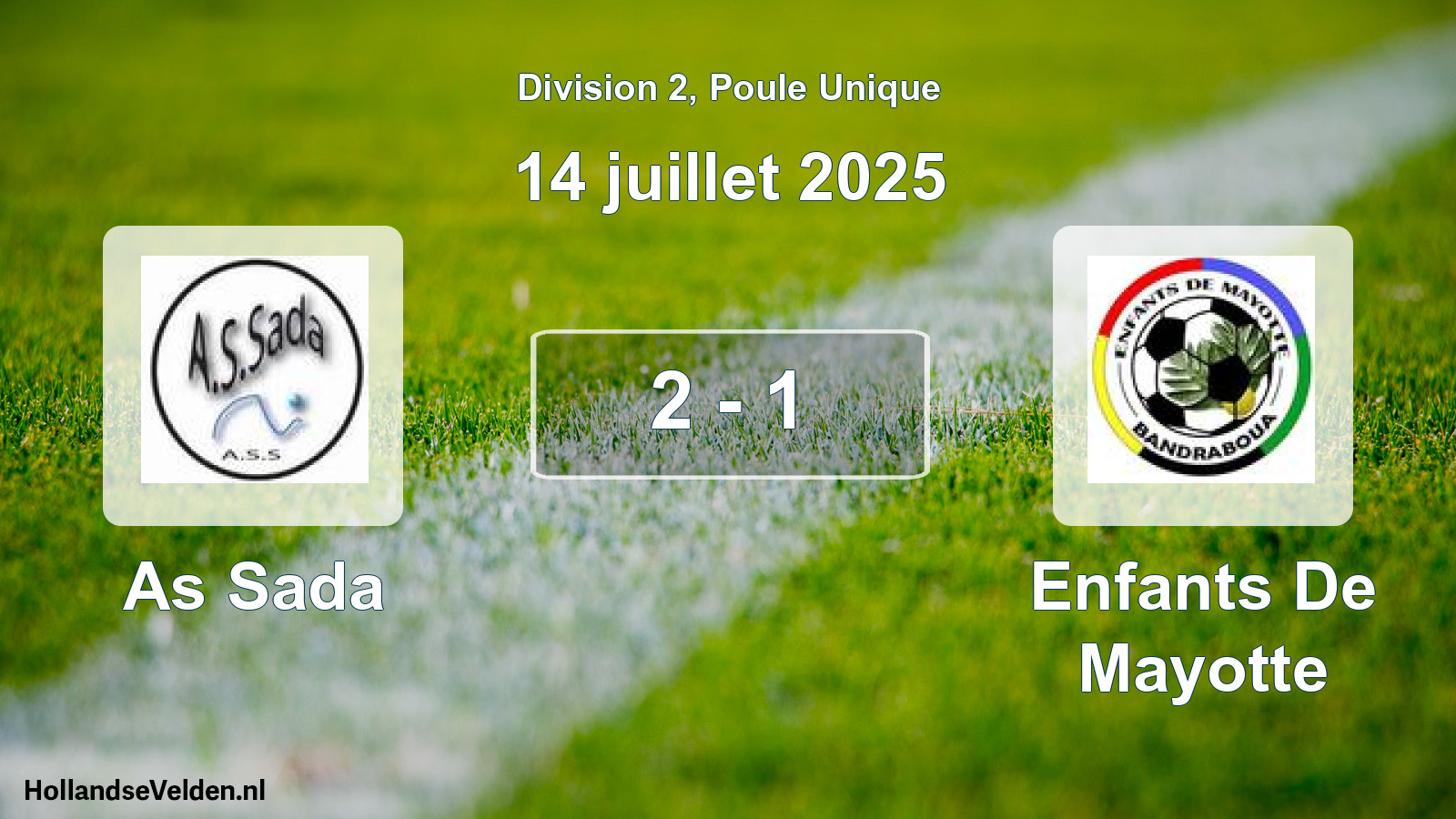 Match joué: As Sada - Enfants De Mayotte 2 - 1 (14 juillet 2025)