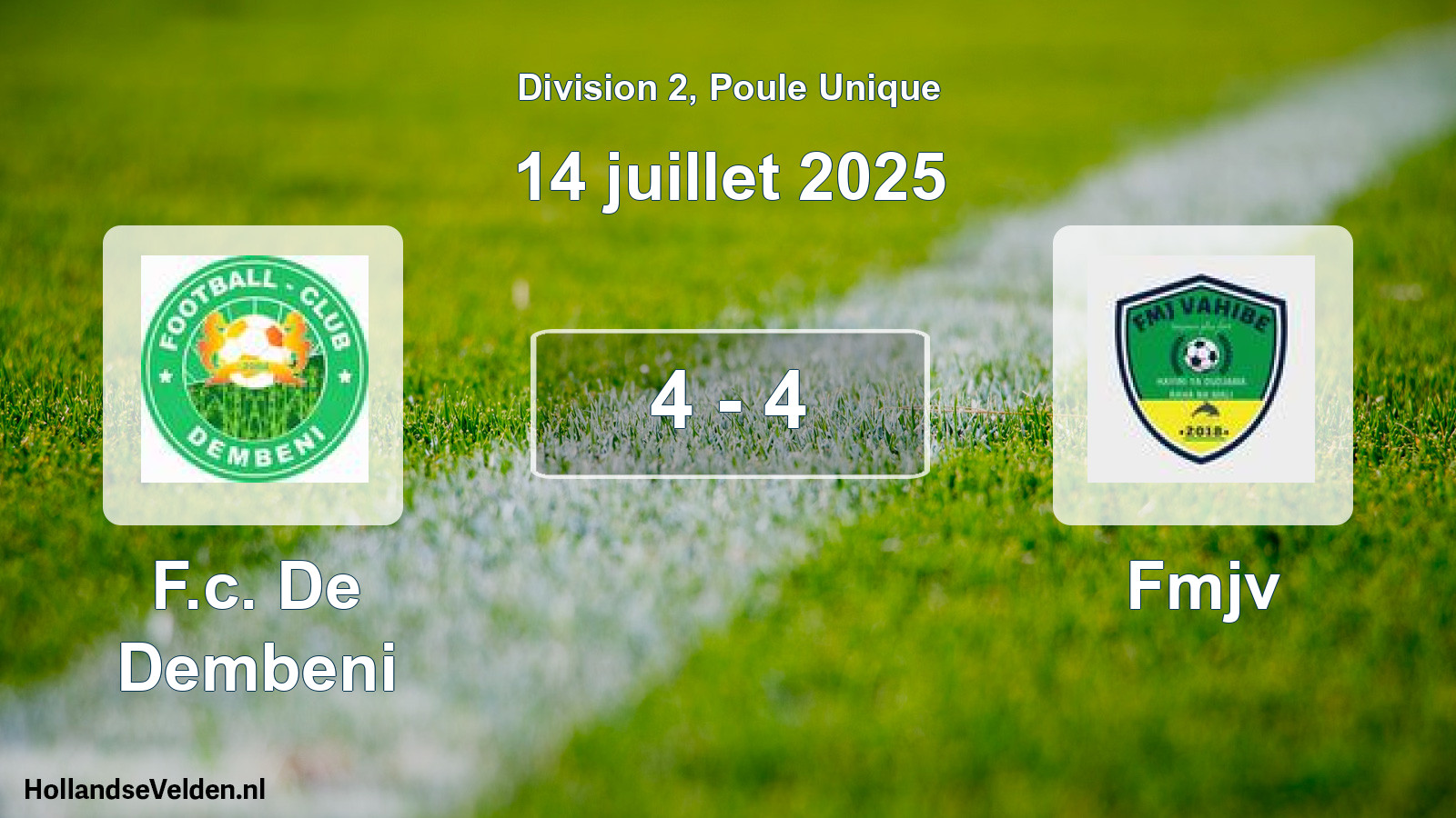 Match joué: F.c. De Dembeni - Fmjv 4 - 4 (14 juillet 2025)