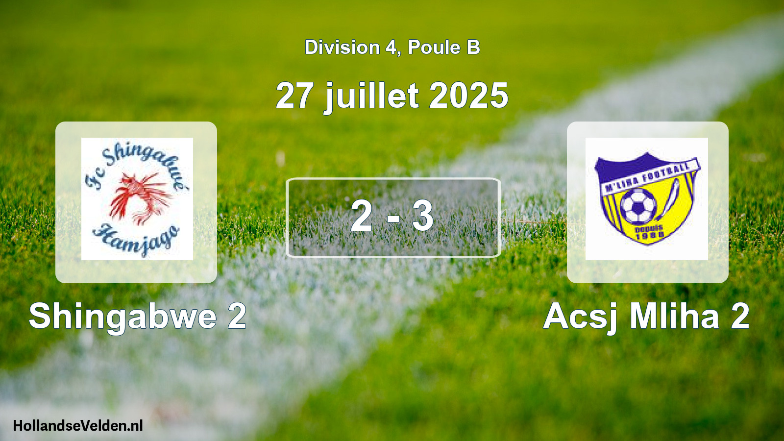 Total number of matches played: Shingabwe 2 - Acsj Mliha 2 2 - 3 (27 July 2025)