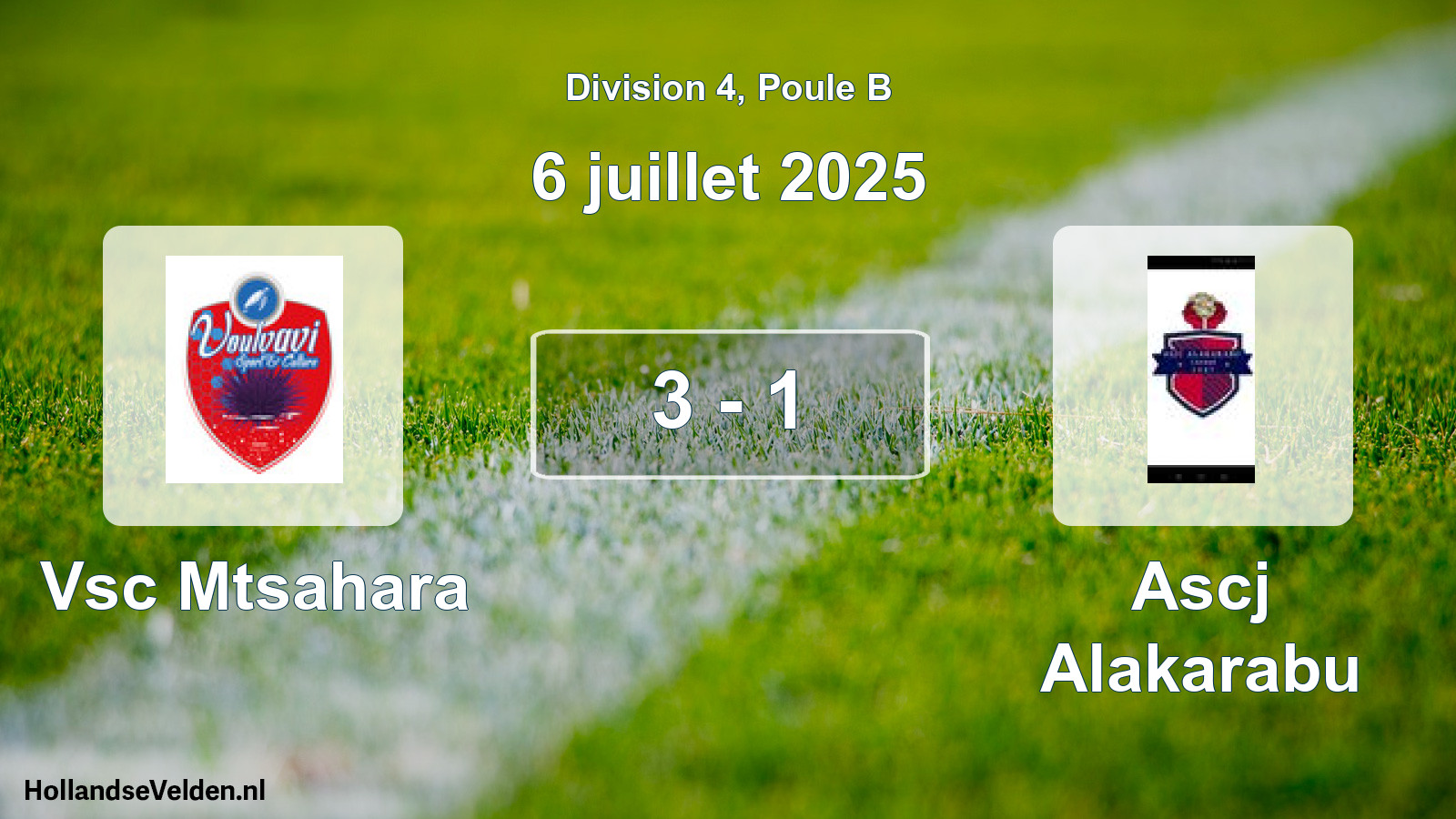 Total number of matches played: Vsc Mtsahara - Ascj Alakarabu 3 - 1 (6 July 2025)