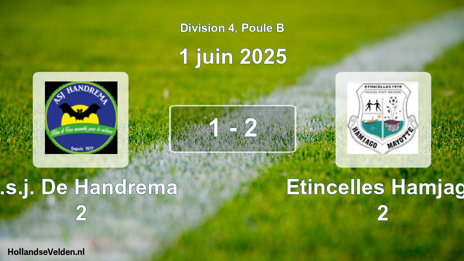 Total number of matches played: A.s.j. De Handrema 2 - Etincelles Hamjago 2 1 - 2 (1 June 2025)